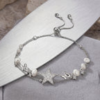 Star & Pearl Layered Adjustable Bracelet