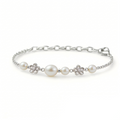 Floral Pearl Chain Bracelet