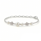 Floral Pearl Chain Bracelet
