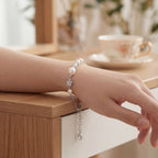 Floral Pearl Chain Bracelet
