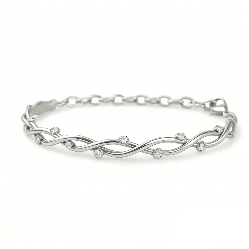 Twisted Wave Crystal Bracelet