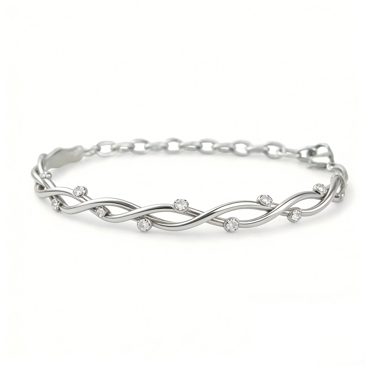 Twisted Wave Crystal Bracelet