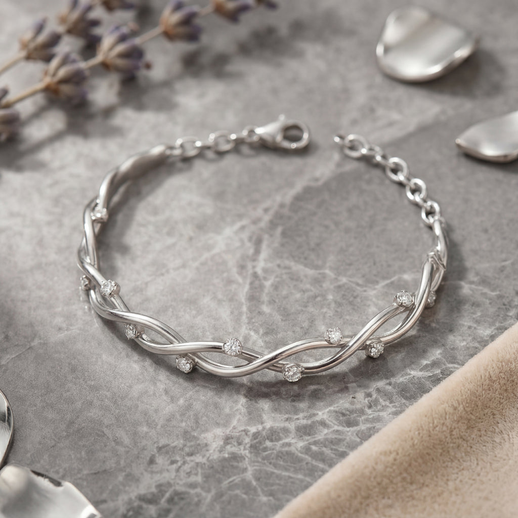 Twisted Wave Crystal Bracelet