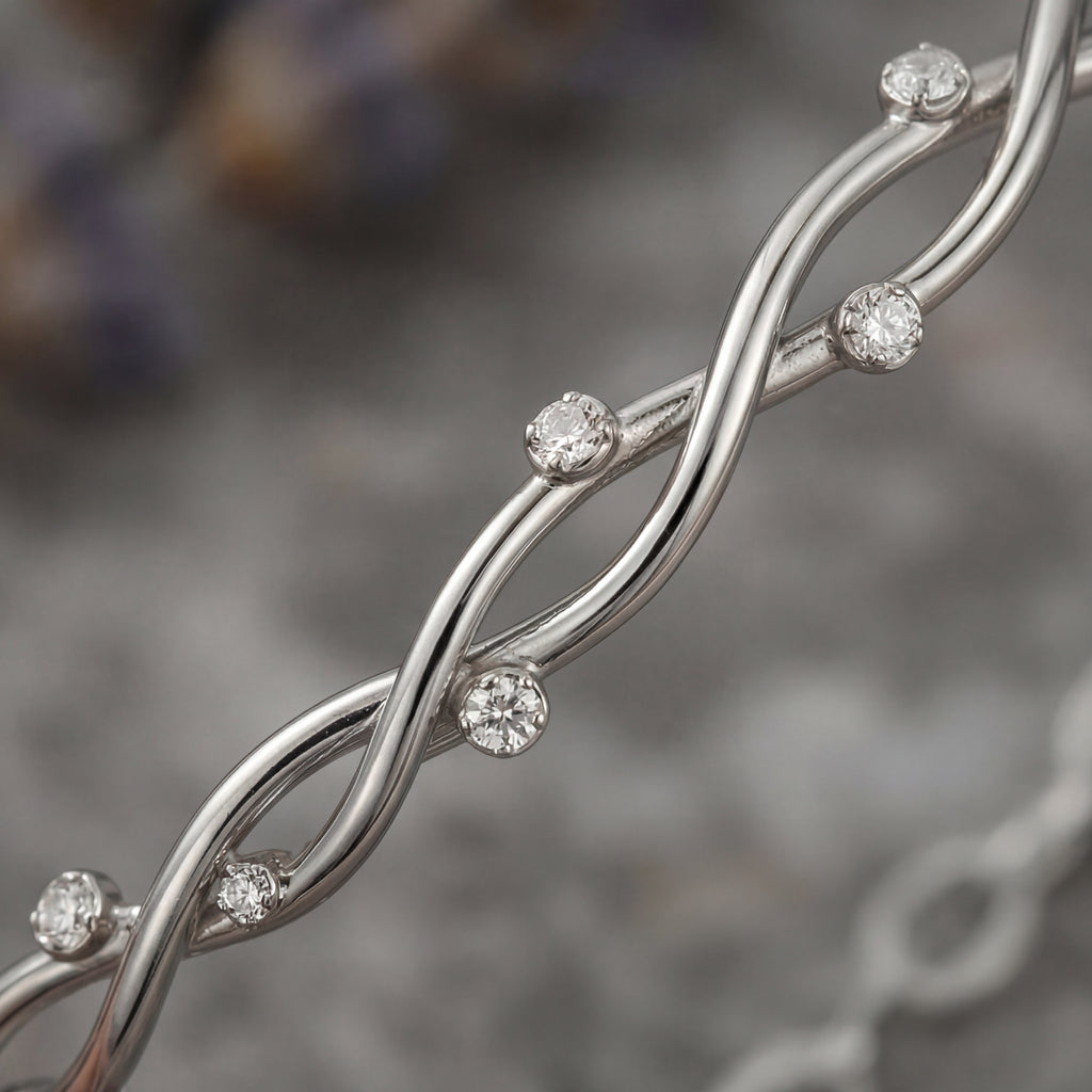 Twisted Wave Crystal Bracelet