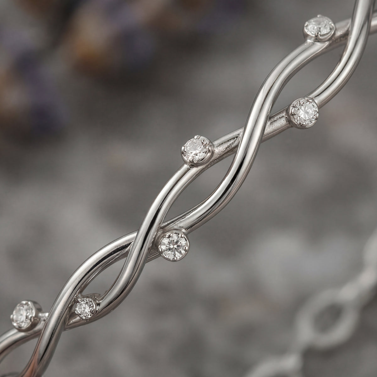 Twisted Wave Crystal Bracelet