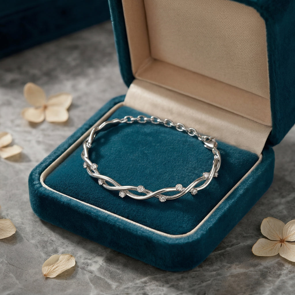 Twisted Wave Crystal Bracelet