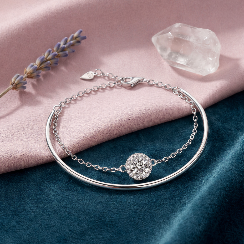Twisted Wave Crystal Bracelet