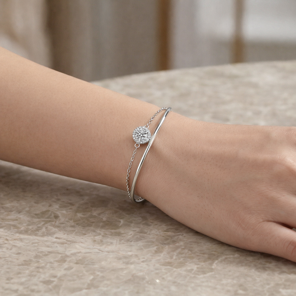 Twisted Wave Crystal Bracelet