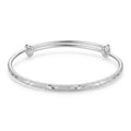 Minimalist Textured Silver-Tone Bangle