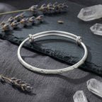 Minimalist Textured Silver-Tone Bangle