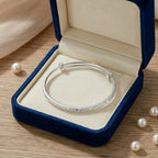 Minimalist Textured Silver-Tone Bangle