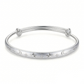 Celestial Star and Moon Engraved Bangle