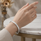Celestial Star and Moon Engraved Bangle
