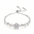 Pearl Flower Layered Adjustable Bracelet