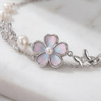Pearl Flower Layered Adjustable Bracelet