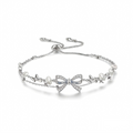 Bow Pearl Layered Adjustable Bracelet