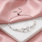 Bow Pearl Layered Adjustable Bracelet