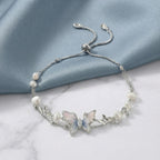 Butterfly Pearl Layered Adjustable Bracelet