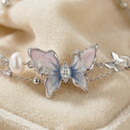 Butterfly Pearl Layered Adjustable Bracelet