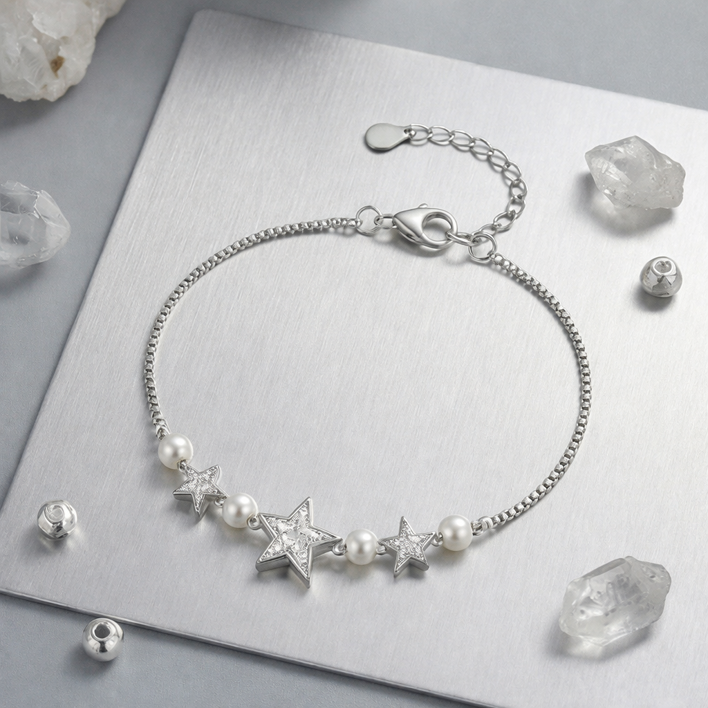 Triple Star Pearl Bracelet